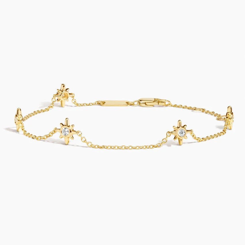 Sol Starburst Diamond Station Bracelet (1/8 ct. tw.) in 14K Yellow Gold