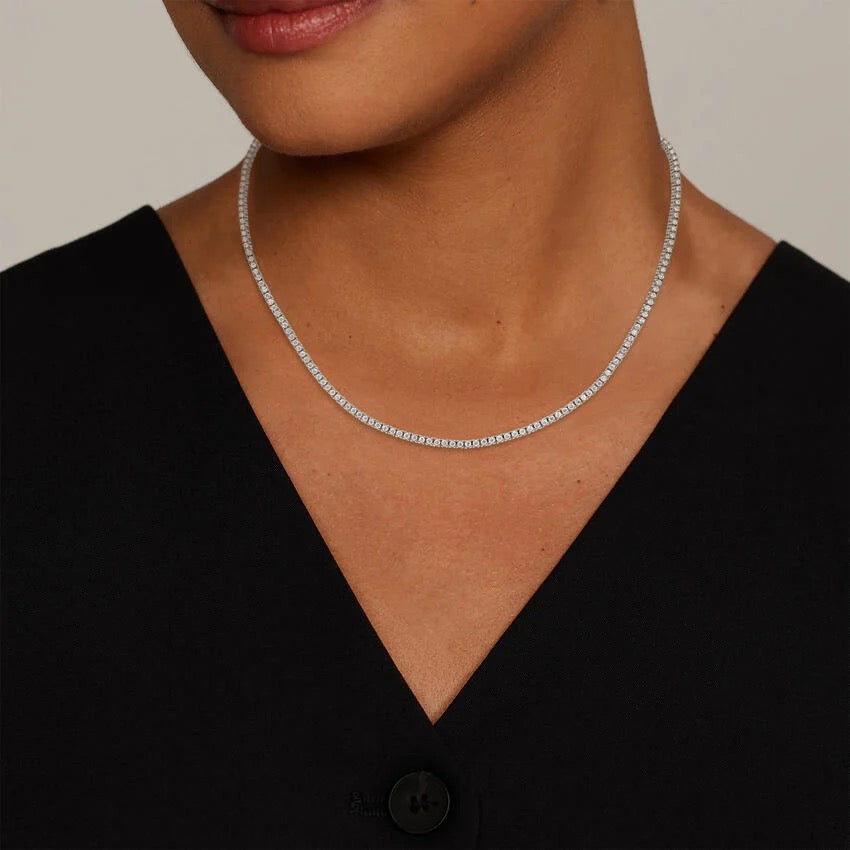 16 In. Perfect Four-Prong Lab Diamond Tennis Necklace (3 ct. tw.) in 14K Gold