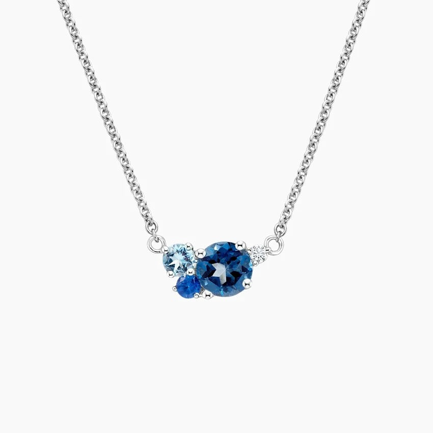 Hydrangea Bouquet Pendant in Silver
