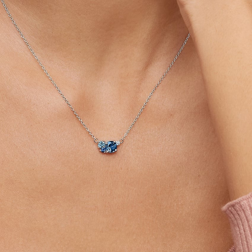 Hydrangea Bouquet Pendant in Silver